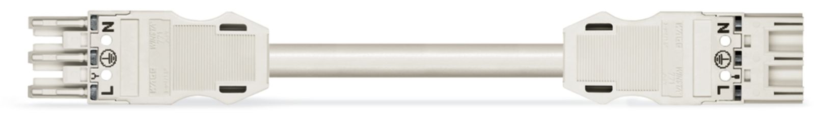 Verbindungskabel 3p Serie 771 H05VV-F ws 2,5qmm 3x2,5qmm L3000mm Buchse Stecker