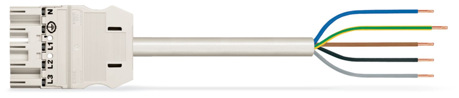Systemverbindung 5p Serie 771 H05VV-F ws 2,5qmm 5x2,5qmm L5000mm Stecker fr.Ende