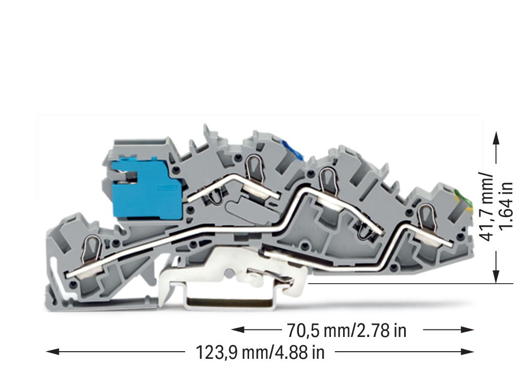 Installationsklemme 36A Serie 2005 gr 0,5-6qmm 3pot Mit N-Trennschlitten