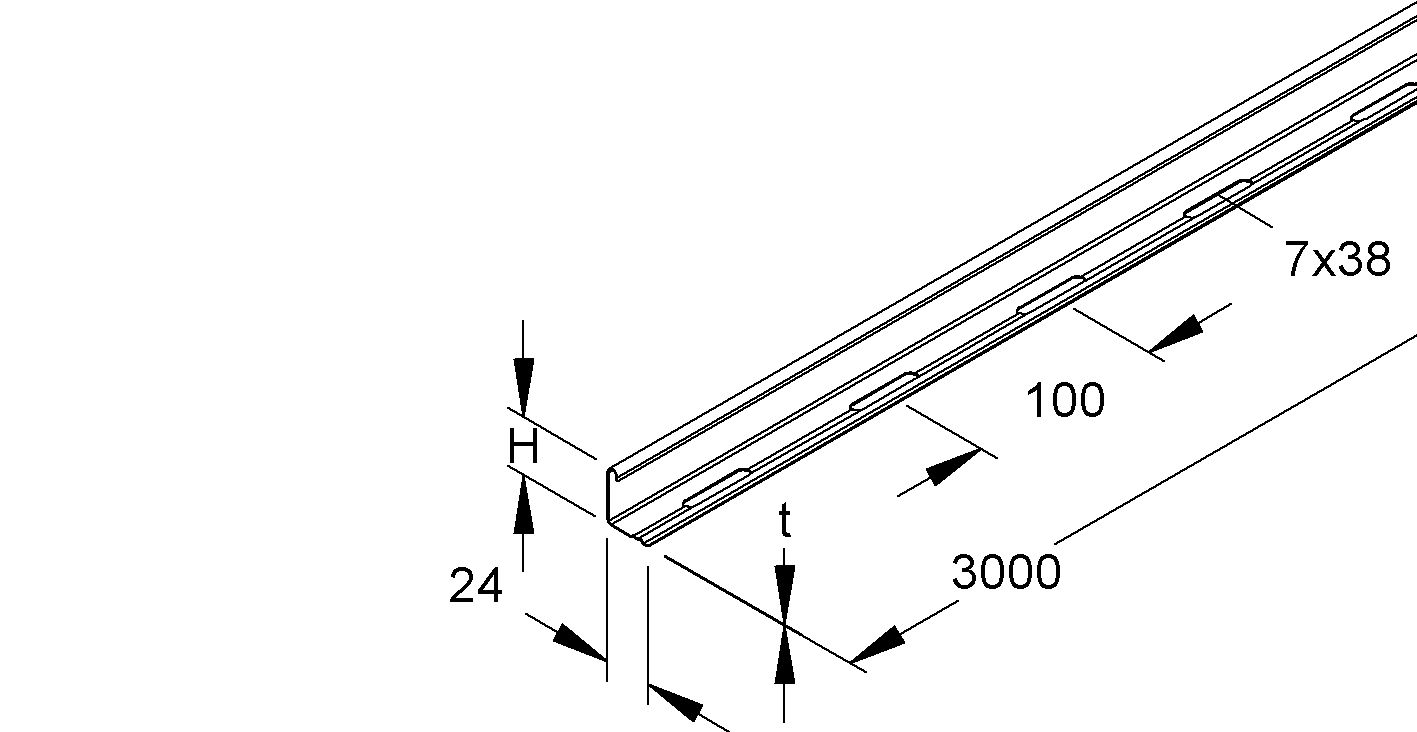 Trennsteg 30x3000mm Gitterrinne schraub Kabelleiter f.Gitterrinne f.Kabelrinne