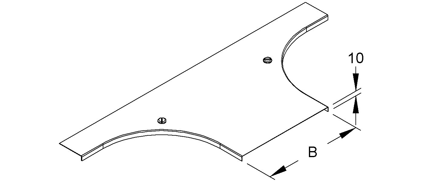 Deckel Anbaustück vz Drehriegel 204mm f.Kabelrinne
