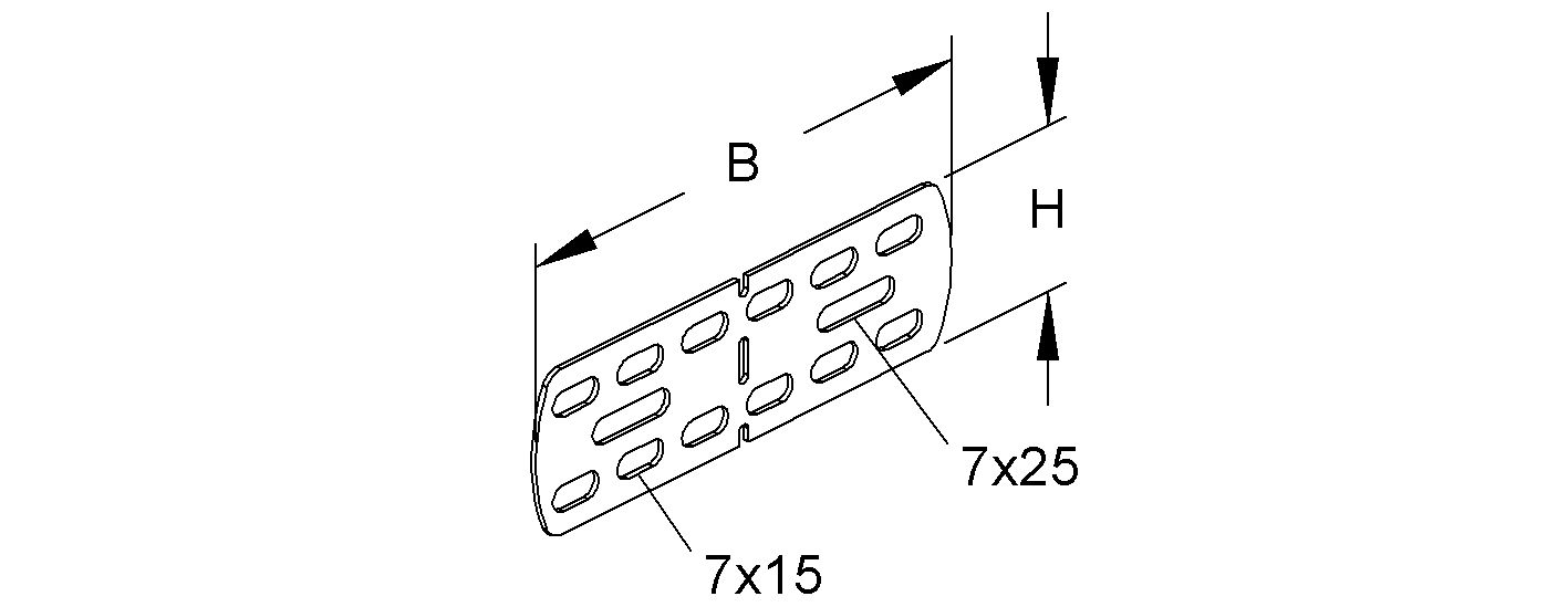 Verbinder Kabeltrag ST Schraubverb 135mm 100-400x50mm f.Kabelrinne
