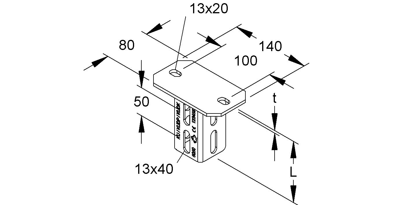 Schraubkopfplatte U-Profil f.Deckenmont Geeignet für Deckenmontage 90°