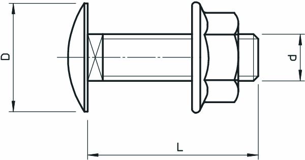 Maschinenschraube/Bolzen M6x16mm Edst m.Mutter SW10 unbeh