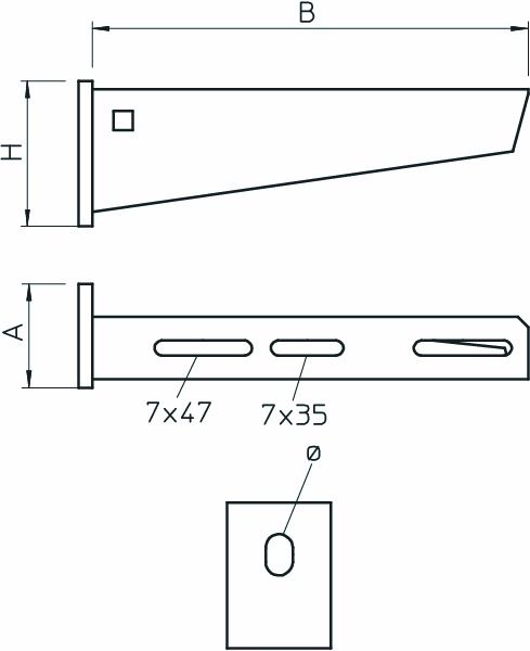 Wand/Stielausleger AW 30-Serie 710mm ST 3000N