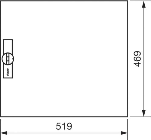 Schutztür IP44 ST H469xB519xT12mm