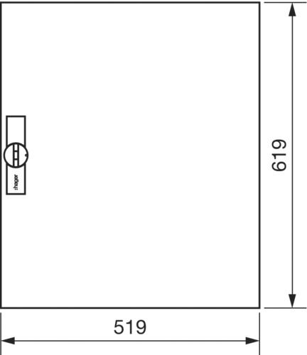 Schutztür IP44 ST H619xB519xT12mm