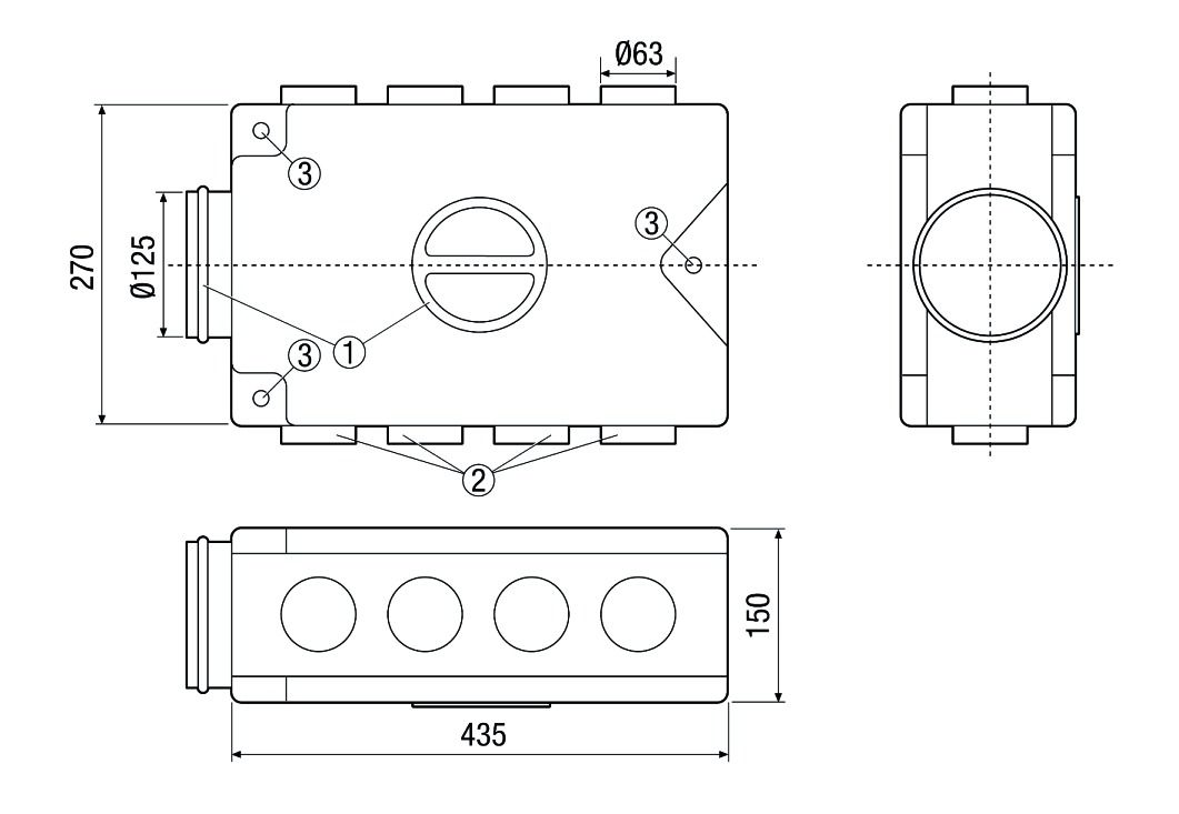 Luftverteilkasten 125 mm Kst
