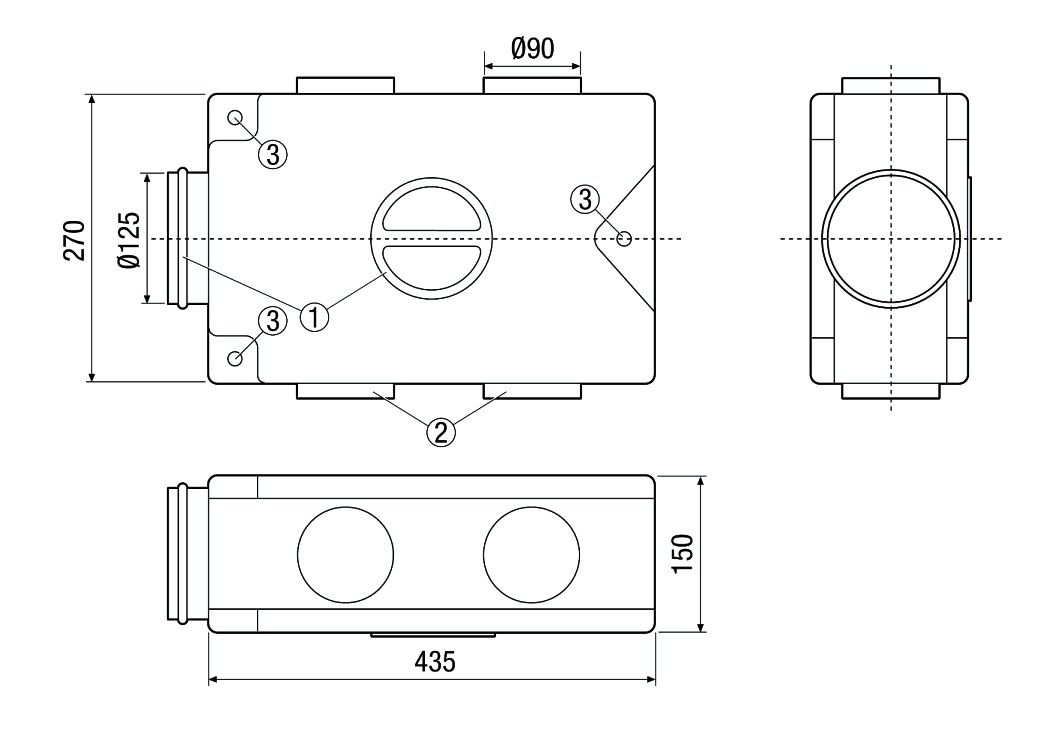 Luftverteilkasten 125 mm Kst