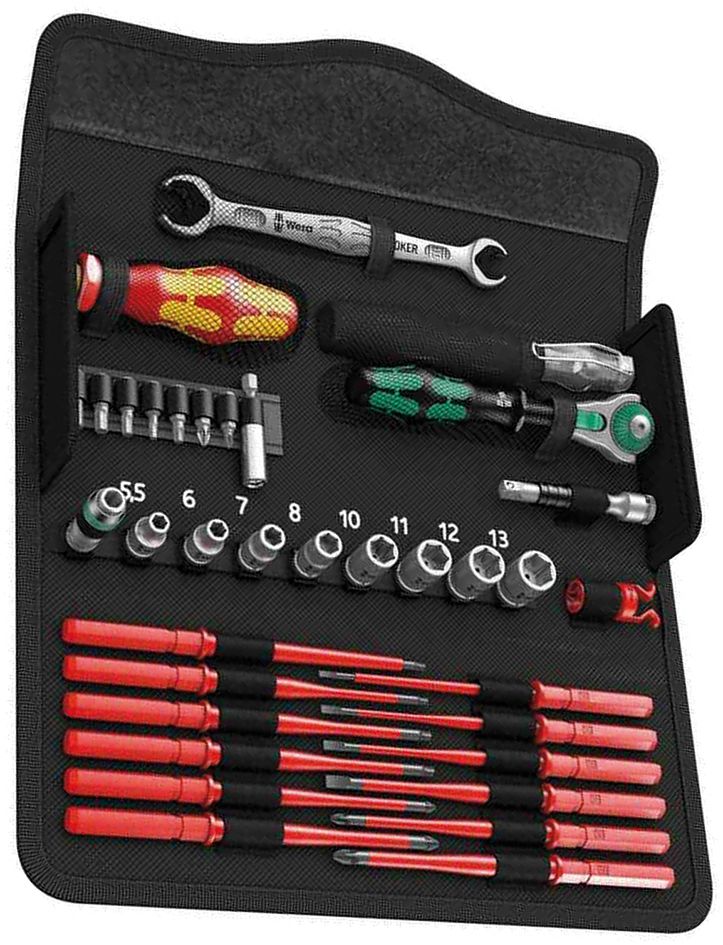 Werkzeugtasche Elektro 35tlg 1xMessgerät 12xSteckeinsatz 1xMaulschlüssel