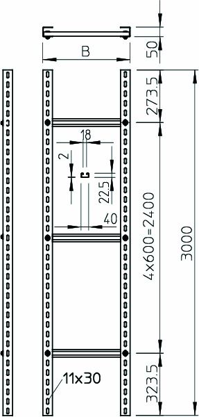 Kabelleiter f/vz+besch SLM C40-Serie 50x400x3000mm