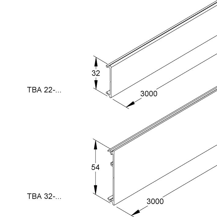Oberteil LF-K 32x3000mm Alu natur hfr