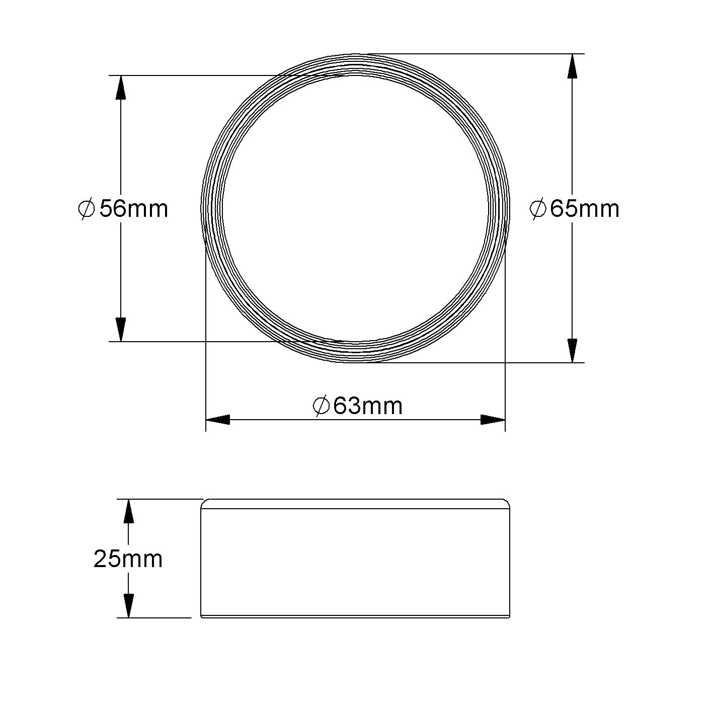 Steckendtülle Kst Ø63mm gr unbeh