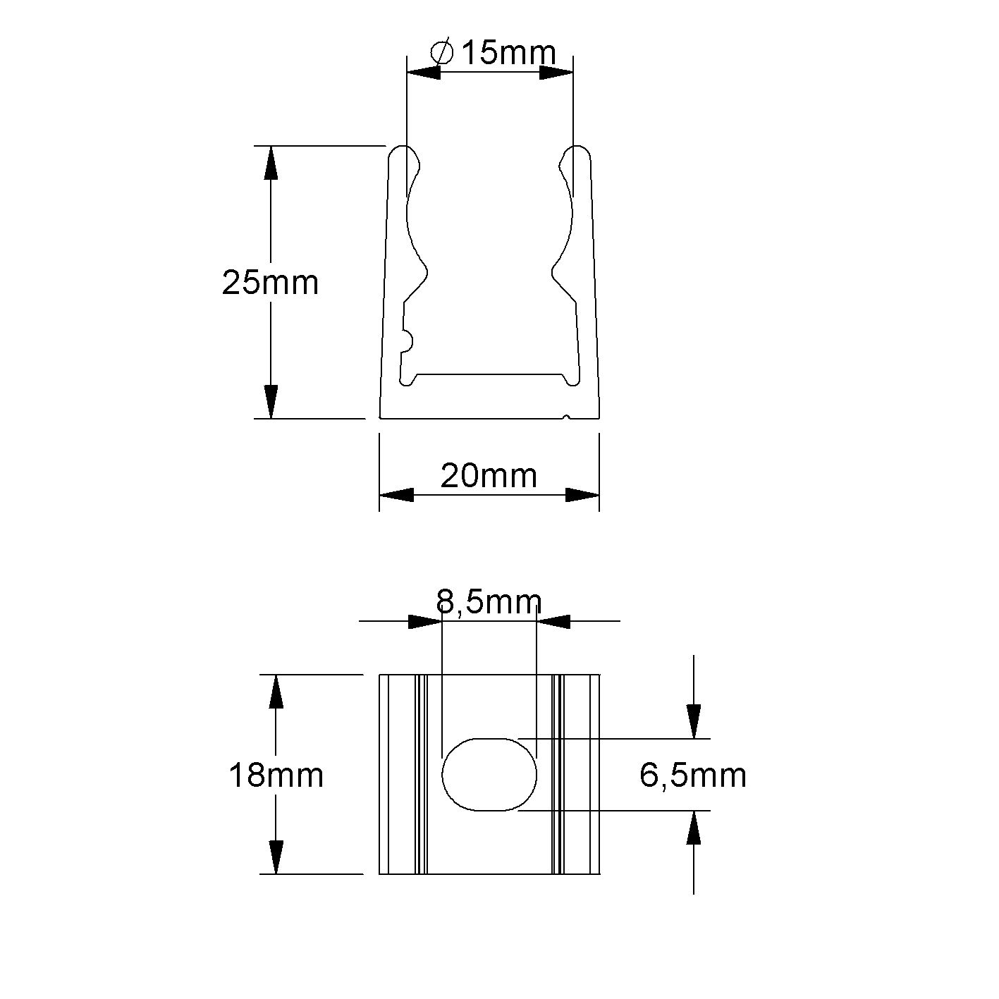 Rohrschelle Ø16mm Alu Schraubl gr