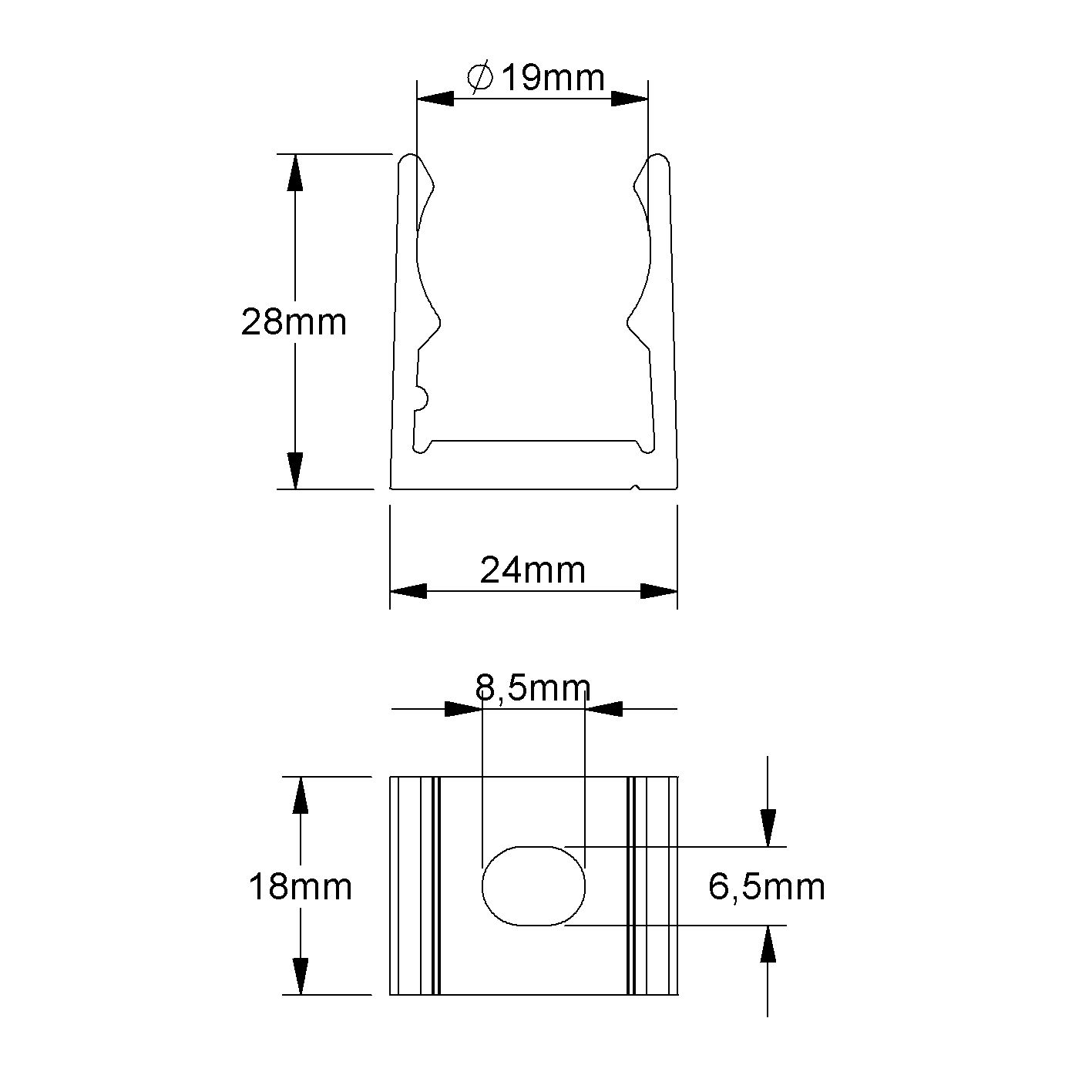 Rohrschelle Ø20mm Alu Schraubl gr