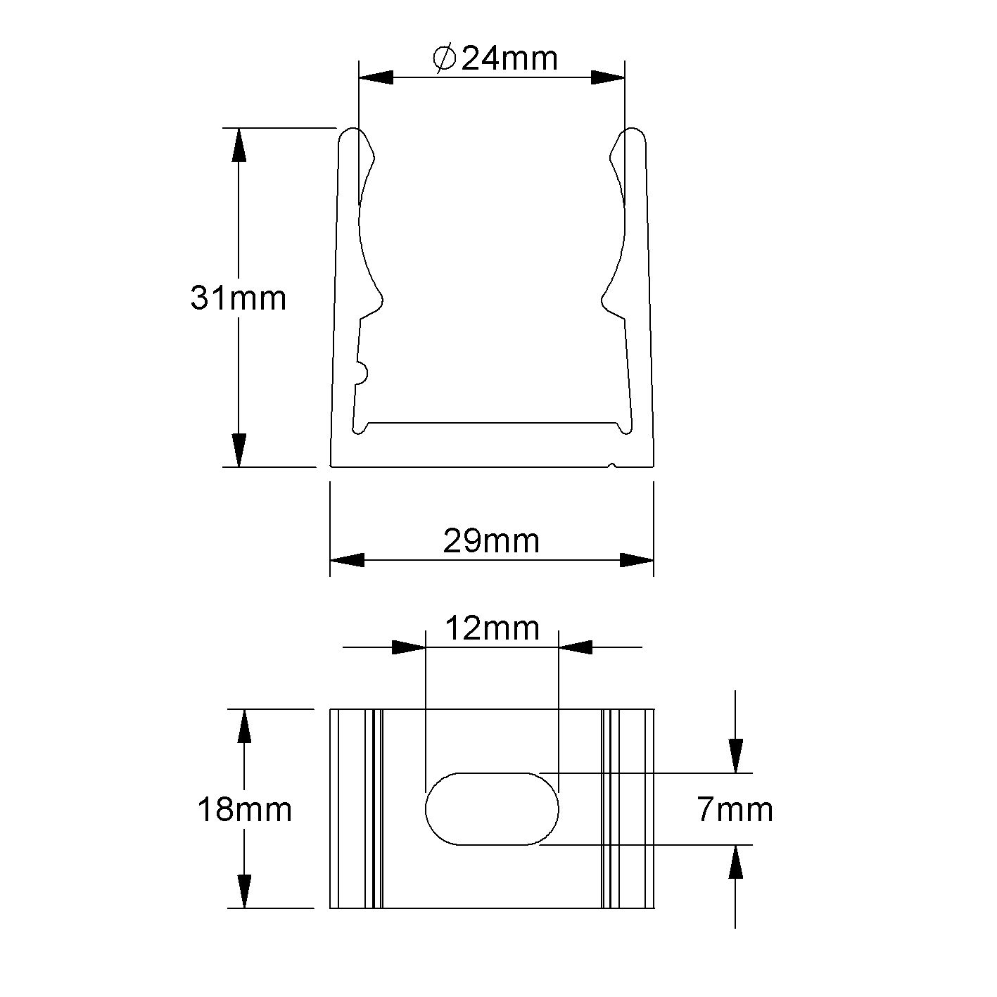 Rohrschelle Ø25mm Alu Schraubl gr