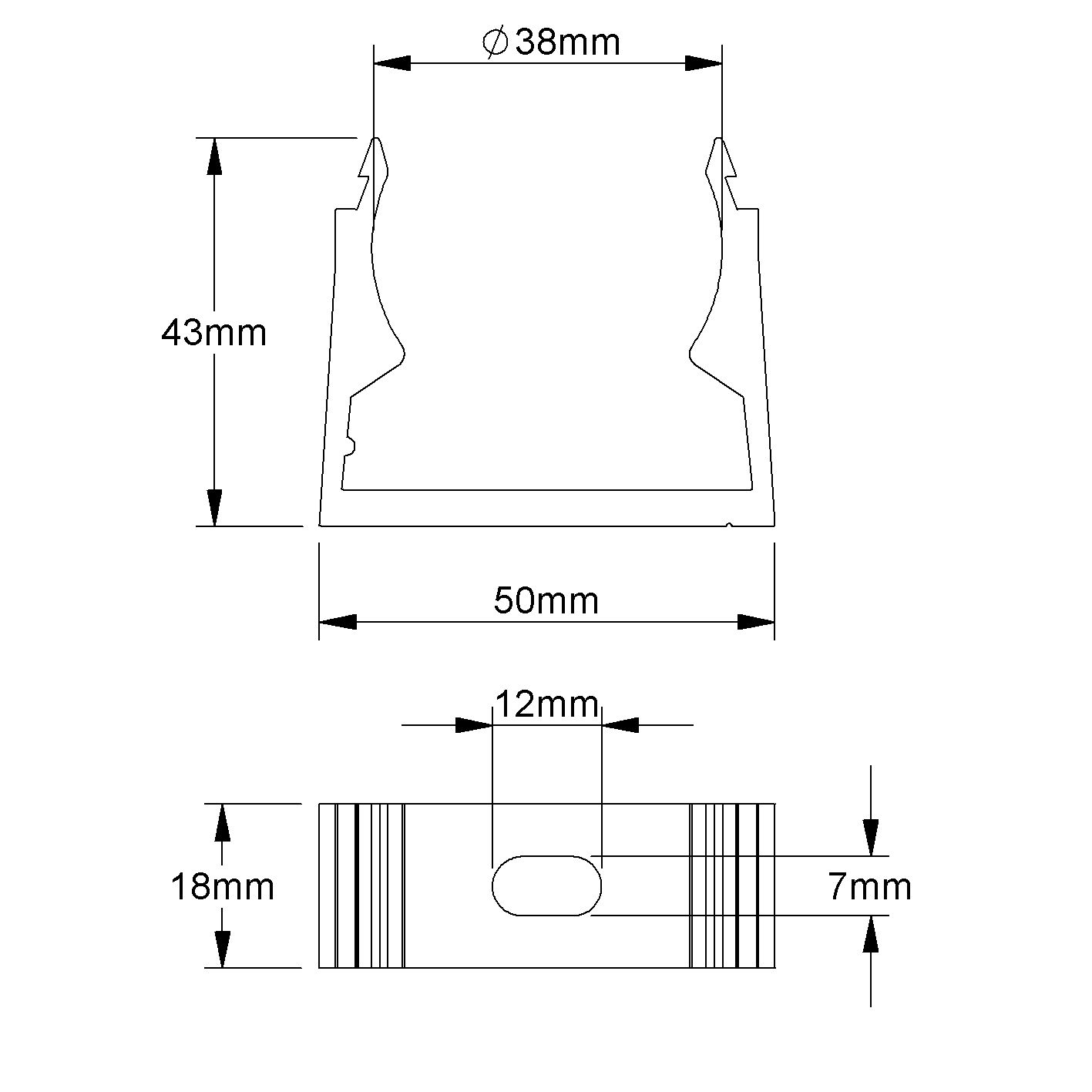 Rohrschelle Ø38mm Alu Schraubl gr