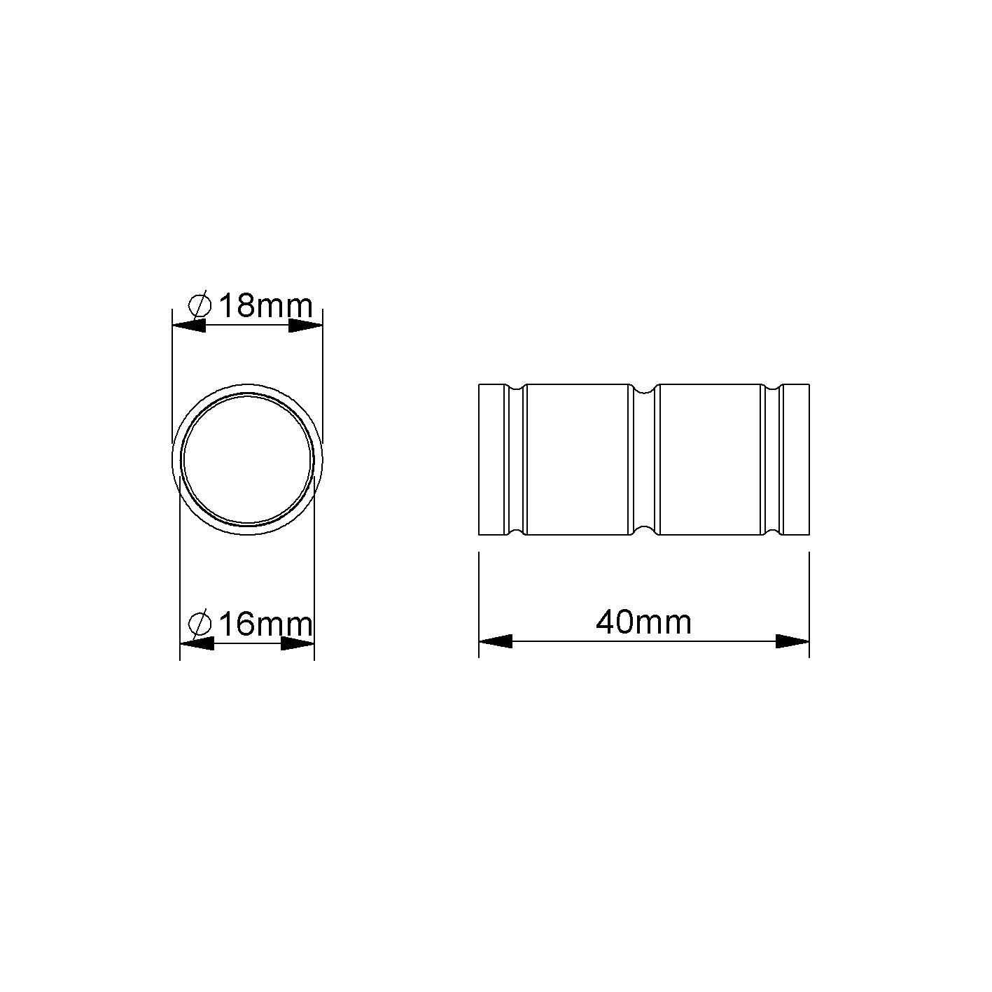 Alu-Steckmuffe Ø16mm unbeh hfr