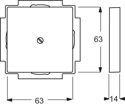 Zentralplatte Kabelausl solo gr Krallen/Schraubbef