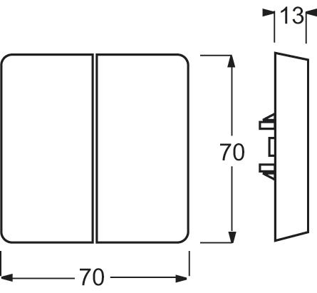 Wippe Serien Schalter Allwetter 44 alu-si mt aluminium-silber