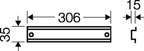 Tragschiene ST g/vz L306mm Langl 35/15mm Hut_35/15mm