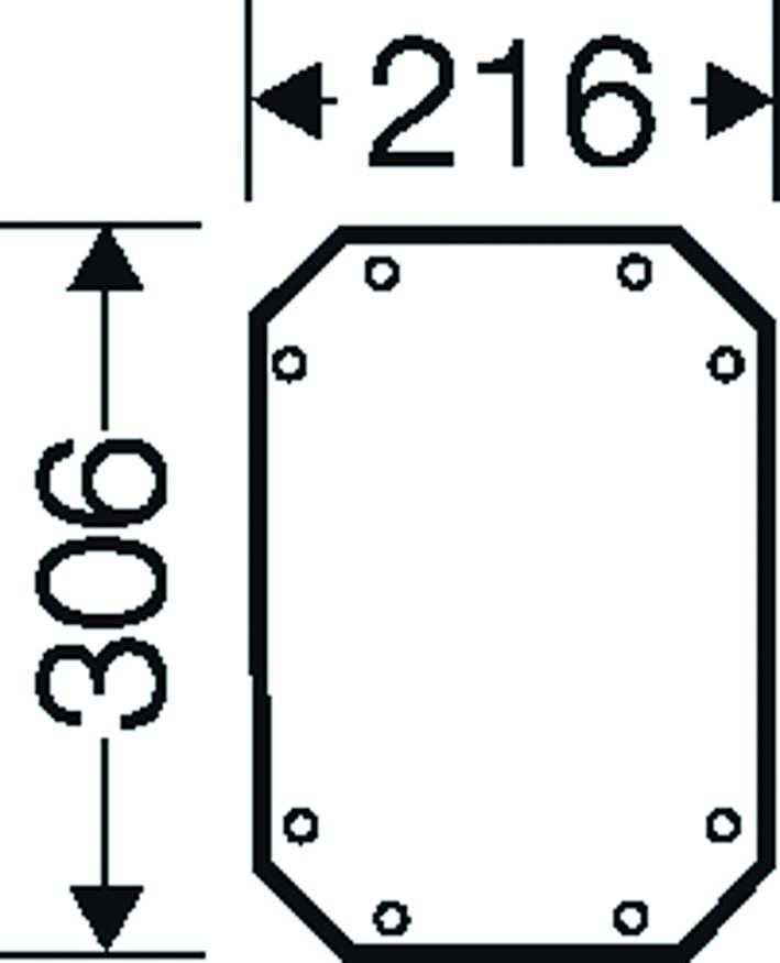 Montageplatte Verteiler Kst unbeh 306x216mm