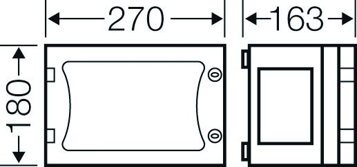 Leergehäuse Kst IP65 B270xH180xT186mm ET136mm geschl