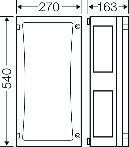 Leergehäuse Kst IP65 B270xH540xT186mm ET136mm geschl