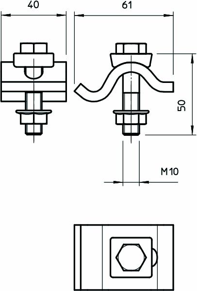 Schraubklemme ST M10 15mm g/vz