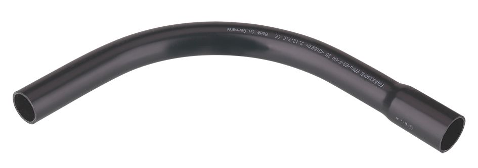 Steckbogen Ø32mm Kst unbeh Muffe sw Mit Muffe