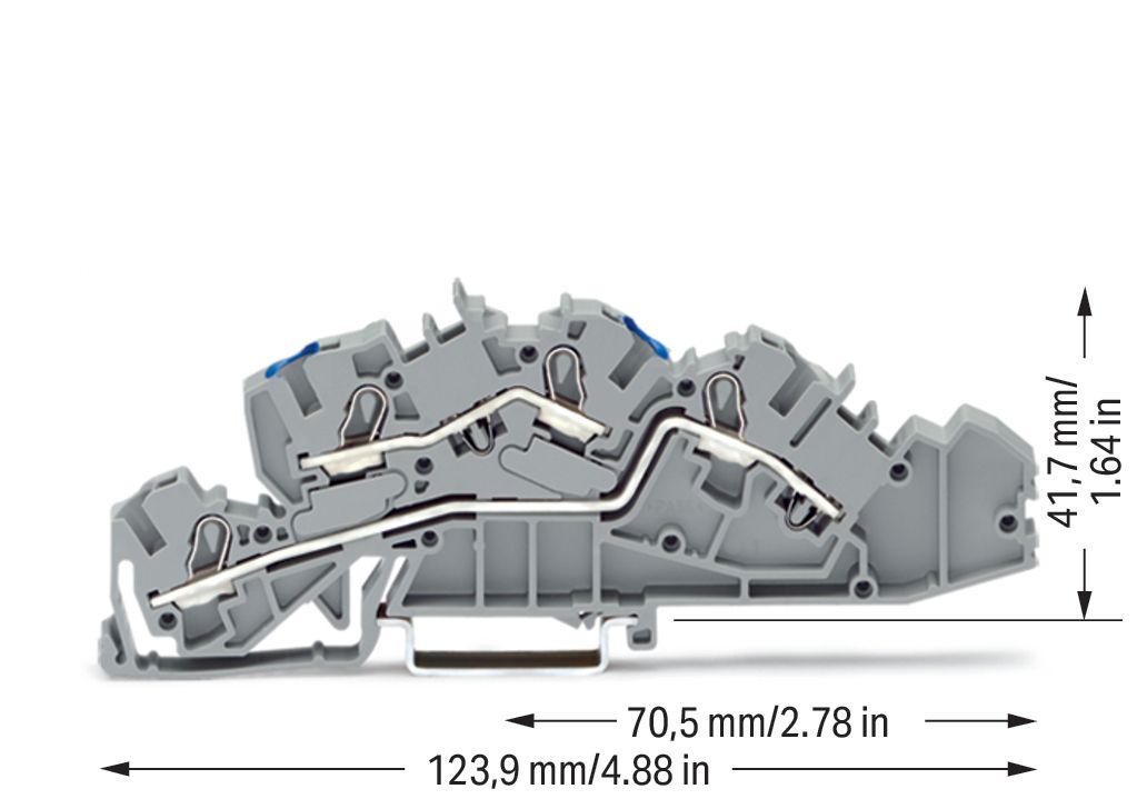 Installationsklemme 36A Serie 2005 gr 0,5-6qmm 2pot APL_erf. Federzugans