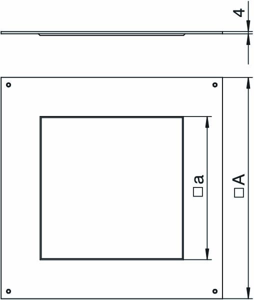 Montagedeckel ST rechteck trocken 383x383mm 4mm