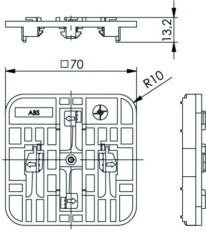 Hutschienenadapter TS35 ger Kst