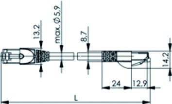 Patchkabel Cat6A 25,0m gr S/FTP RJ45 AWG27