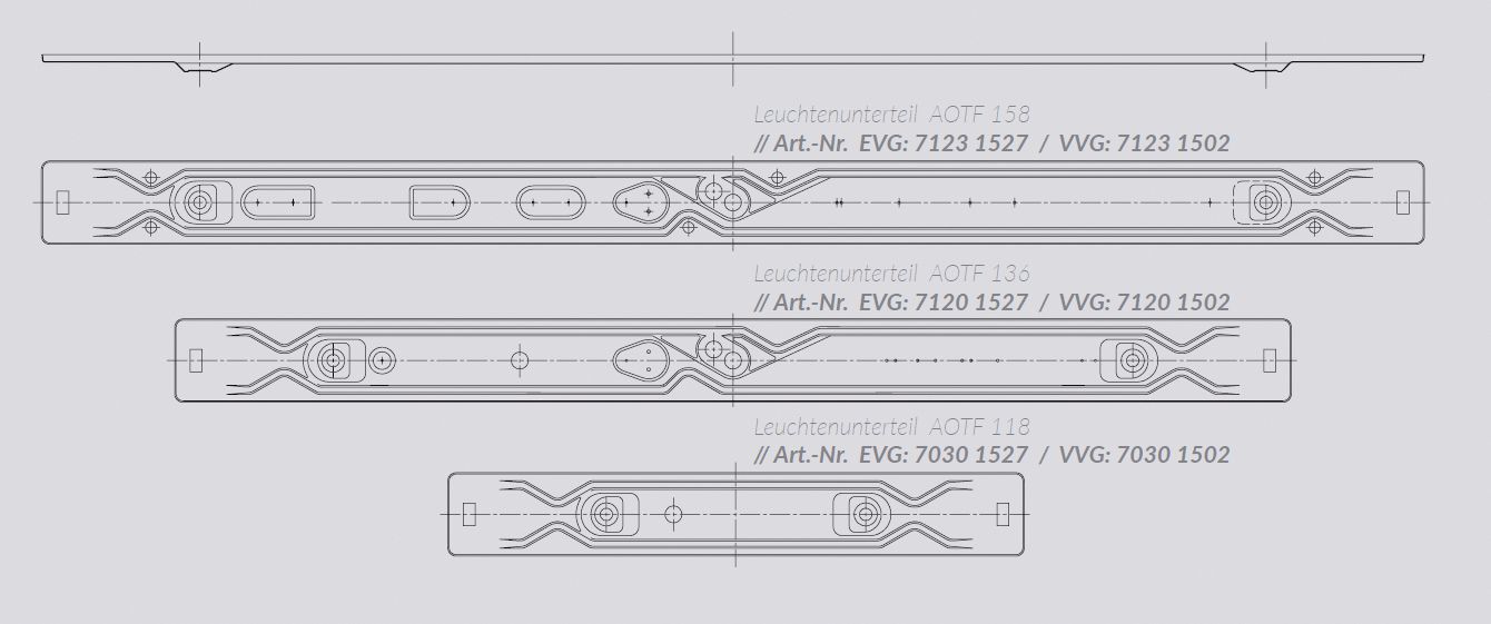Geräteträger 2x58W T8 T8 EVG IP20 ws G13