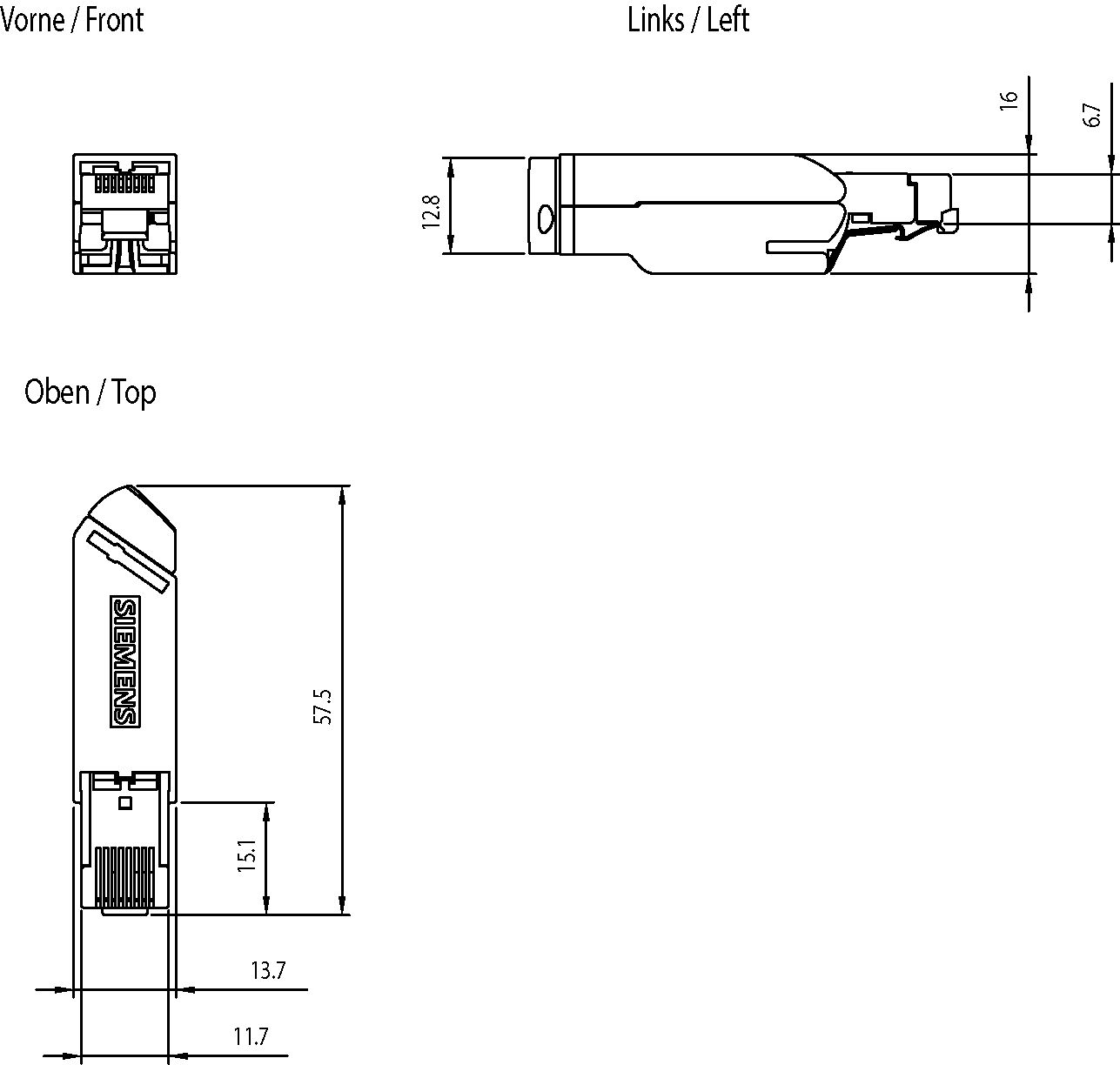 Steckverbinder RJ45 f. SIMATIC Busnetzwerke