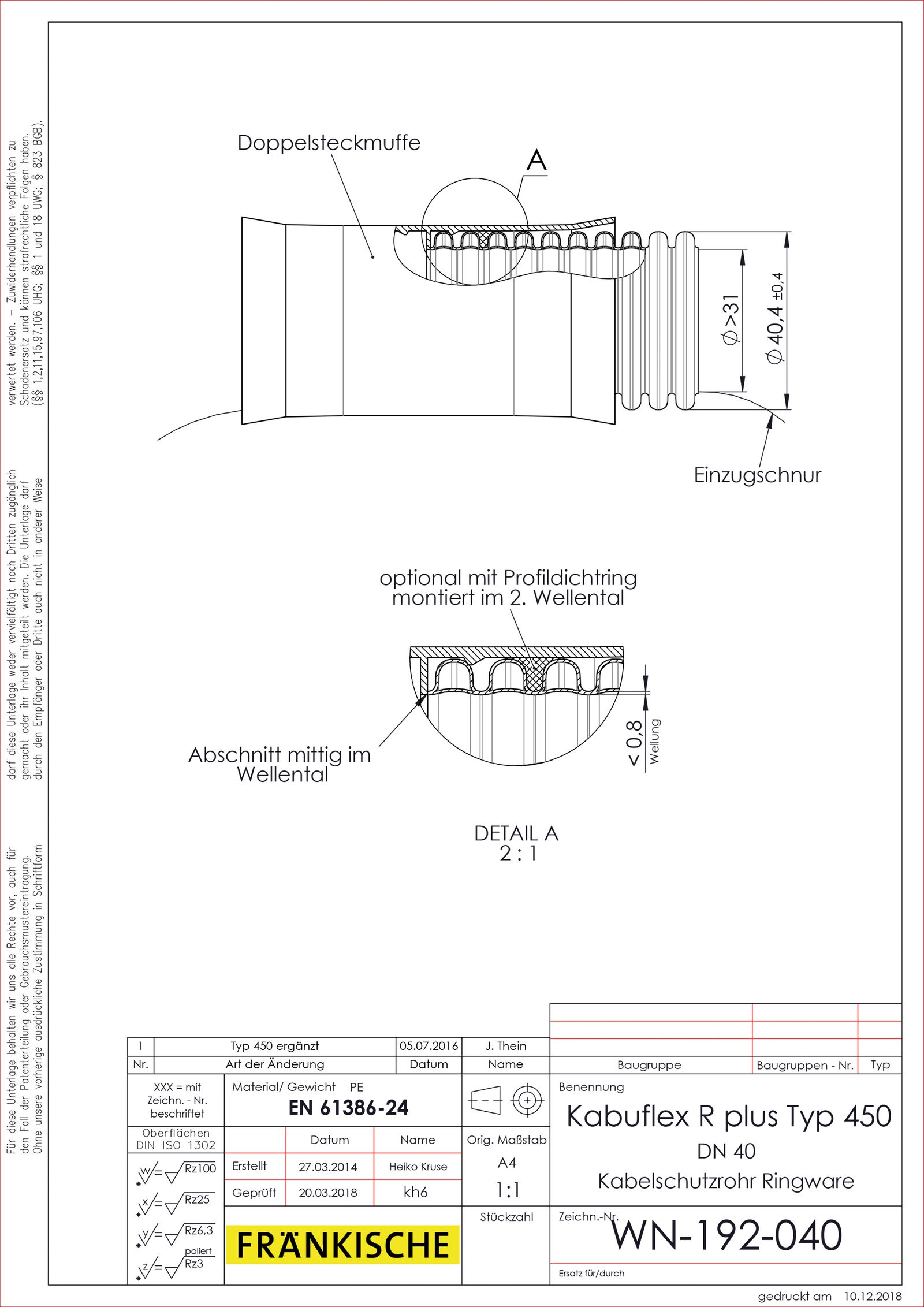 Kabelschutzrohr sw flex Ø32/40mm Kst außen gewellt innen glatt