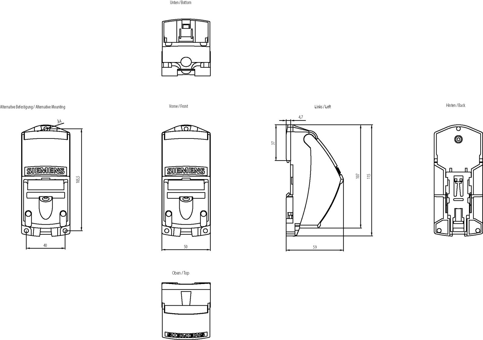 Steckanschluß RJ45 f. SIMATIC Busnetzwerke