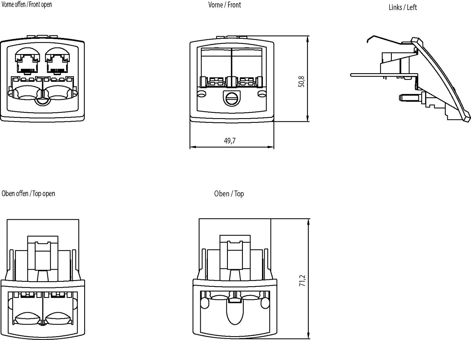 Steckanschluß RJ45 f. SIMATIC Busnetzwerke