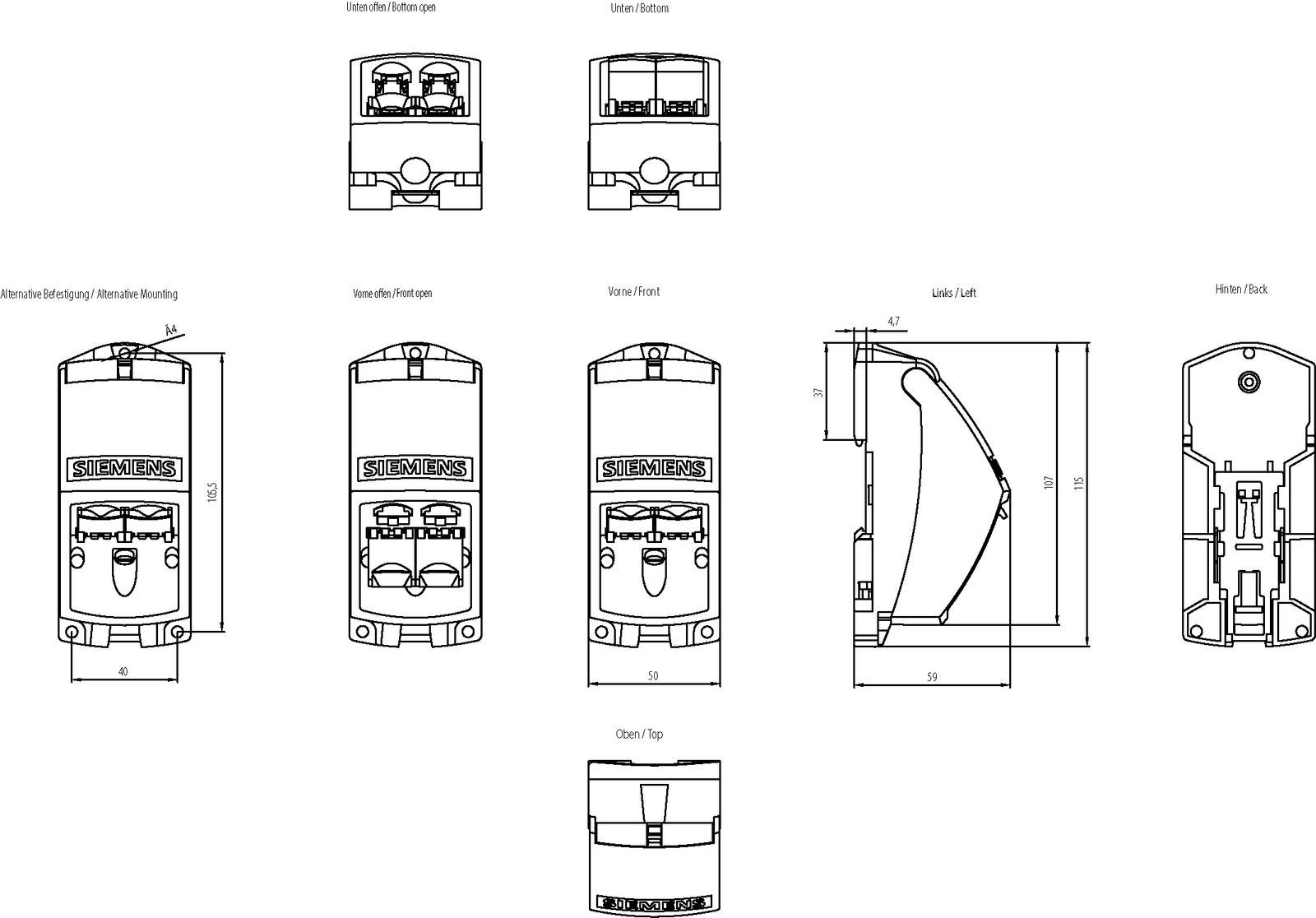 Steckanschluß RJ45 f. SIMATIC Busnetzwerke