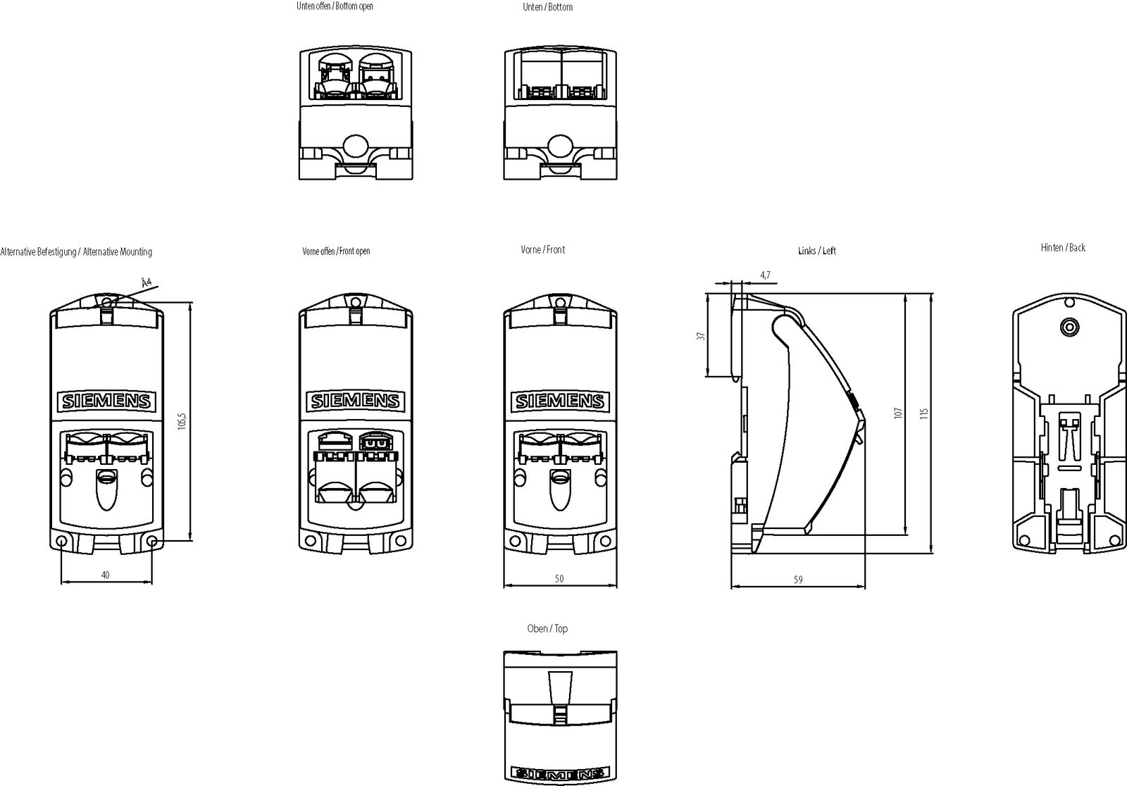 Steckanschluß RJ45 f. SIMATIC Busnetzwerke