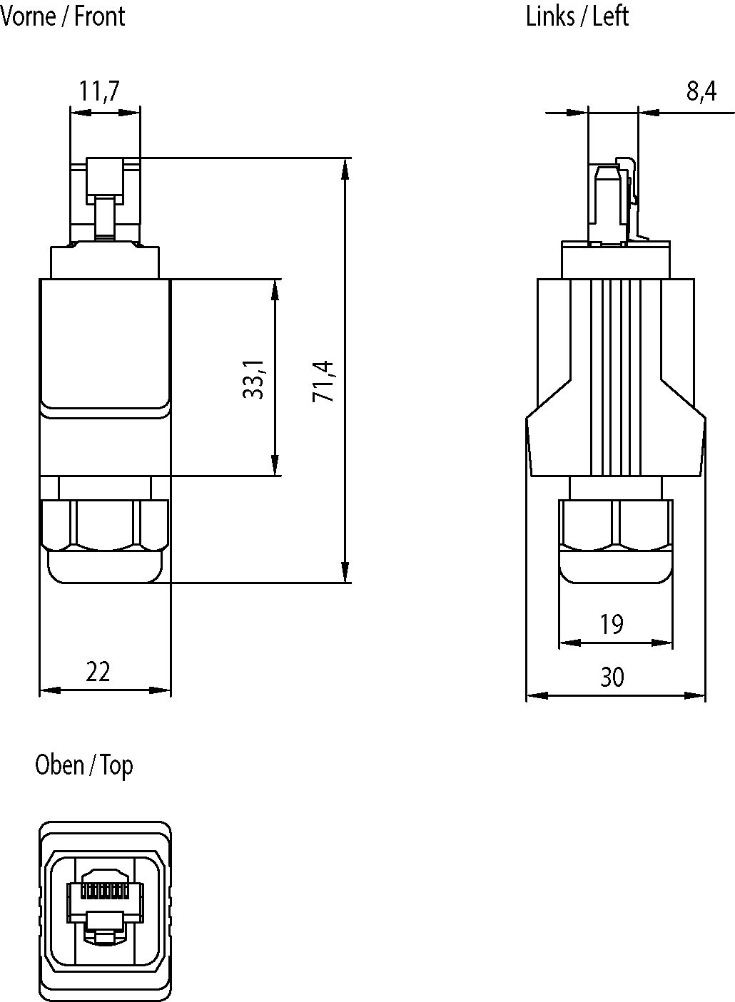 Steckverbinder RJ45 f. SIMATIC Busnetzwerke