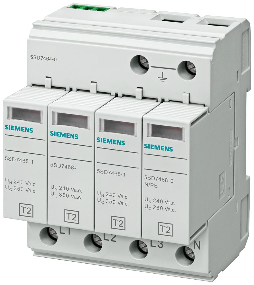 Überspannungsableiter Netzform-TN-S 4TE 415VAC 1,4kV Hutschiene TH35 40kA opt