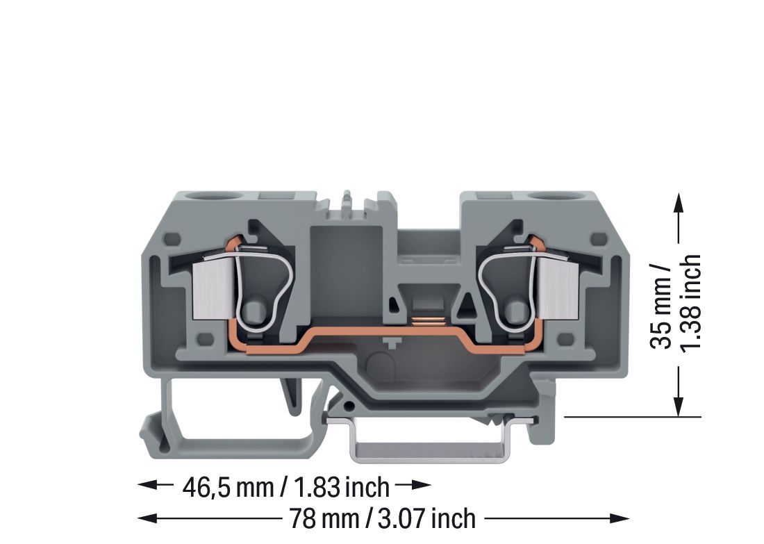 Reihenklemme 0,2-10qmm Serie 284 1Etage 2kl gr 57A Hutschiene TH35