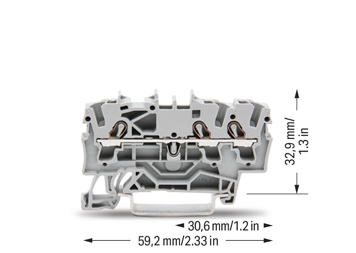 Reihenklemme 0,25-2,5qmm Serie 2002 24A 1Etage 3kl gr Hutschiene TH35
