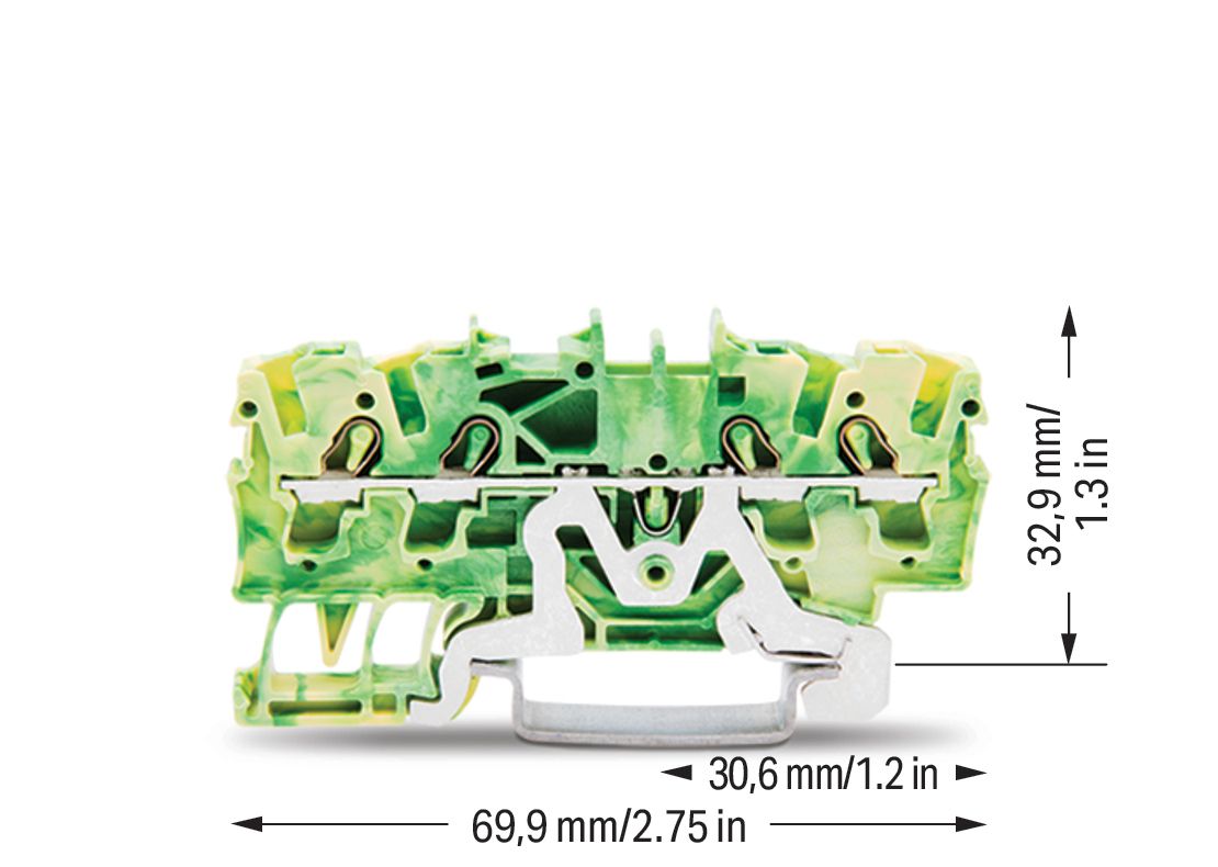 Schutzleiter-Reihenklemme Serie 2002 0,25-4qmm gn/ge 1Etage APL_erf.