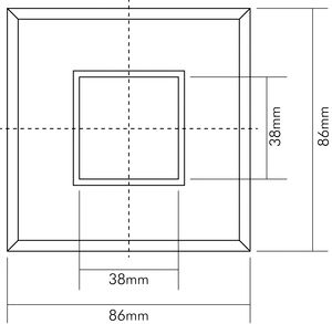 Einbaustrahler 50W Konv GX5,3 chr mt Alu IP65 Ø/EB70mm 86x86mm