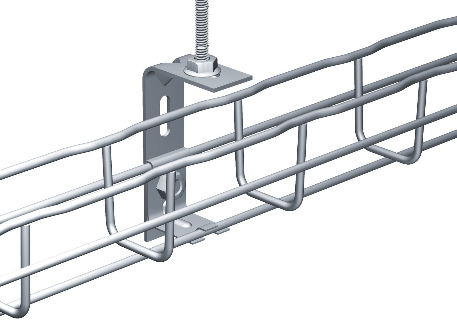 Wand-/Deckenbügel ST obenlieg 50x54mm f.Gitterrinne schraub 120N