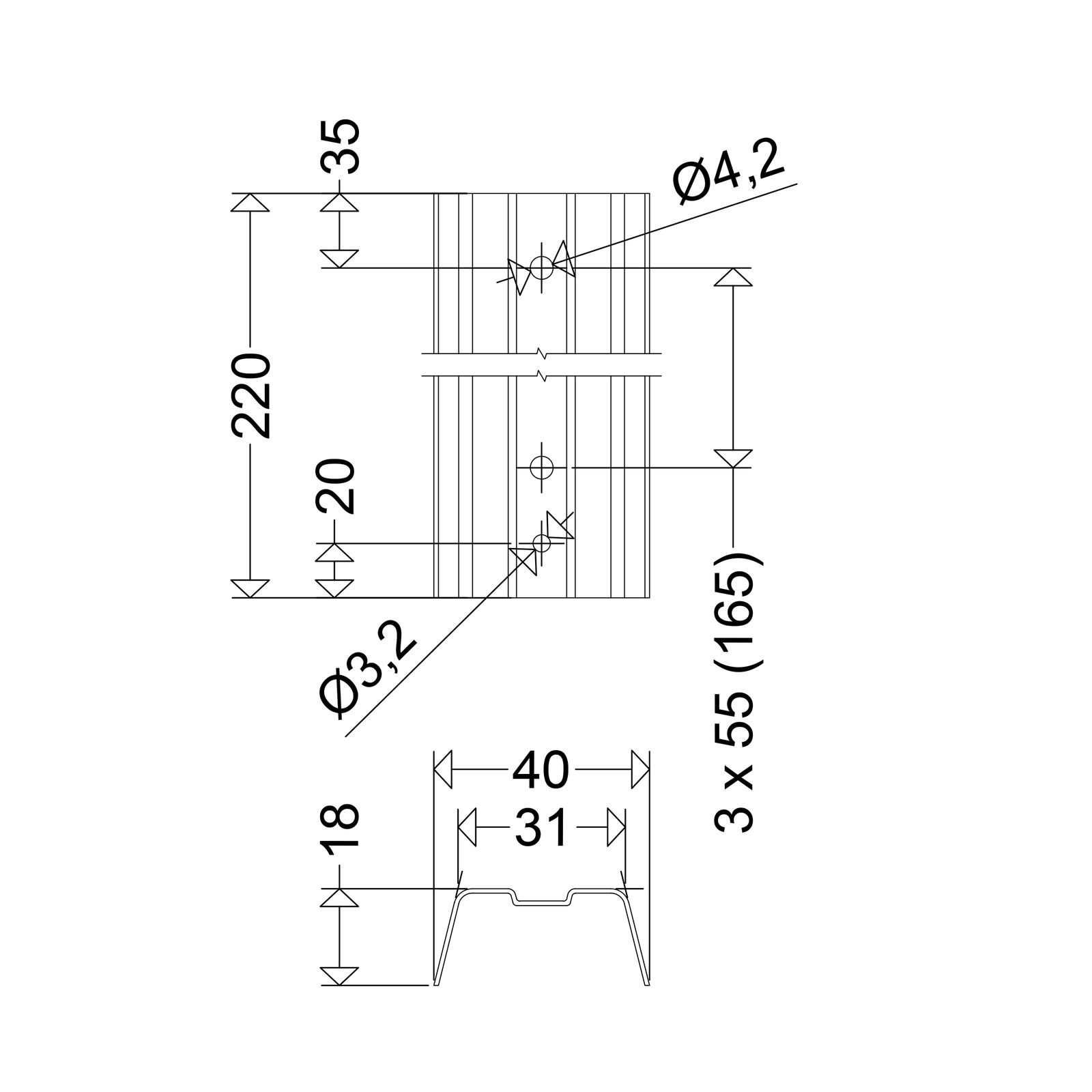 Kupplung/Verbinder ger gr ST L170mm B27mm