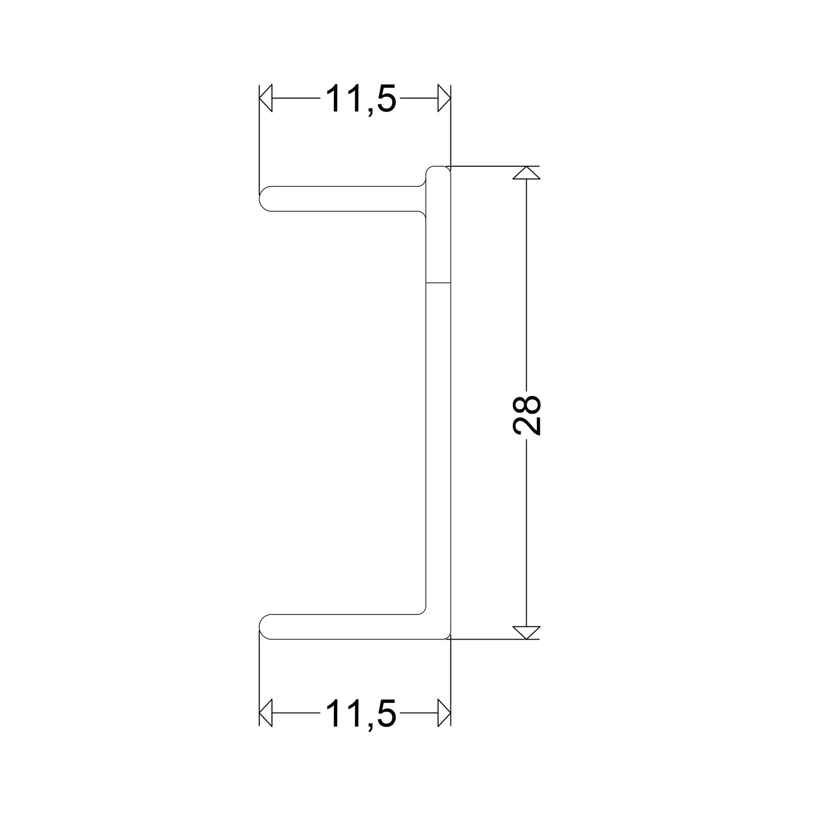 Endkappe ws ST L65mm B17mm